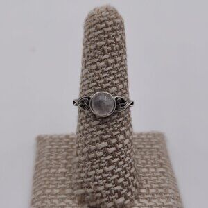 Size 7 Sterling Silver Unique Accents Round Moonstone Ring A2138